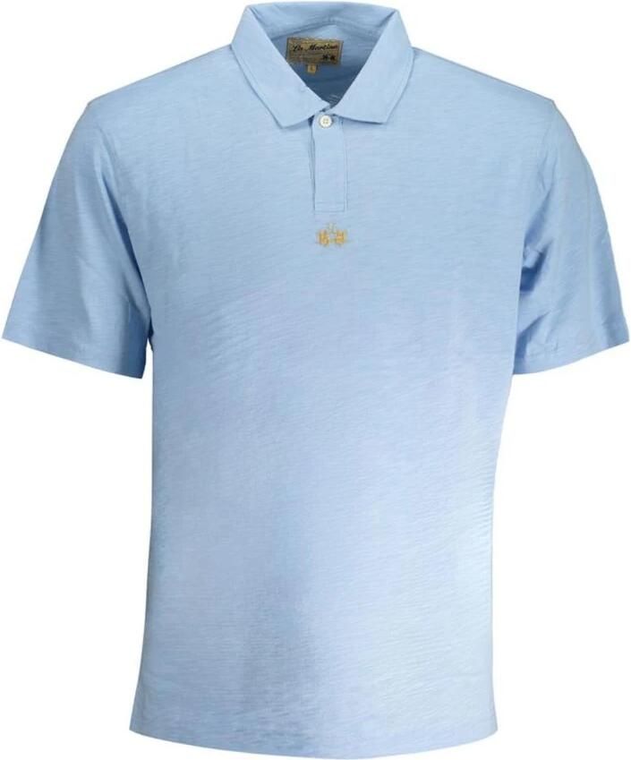 LA MARTINA Blauw Katoenen Poloshirt met Korte Mouwen Blue Heren