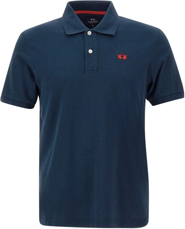 LA MARTINA Blauw Katoenen Polo Shirt Geborduurd Logo Blue Heren - Foto 2