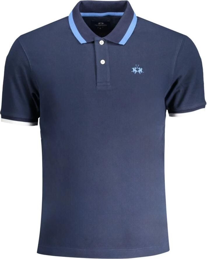 LA MARTINA Blauw Katoenen Poloshirt Korte Mouwen Regular Fit Blue Heren - Foto 5