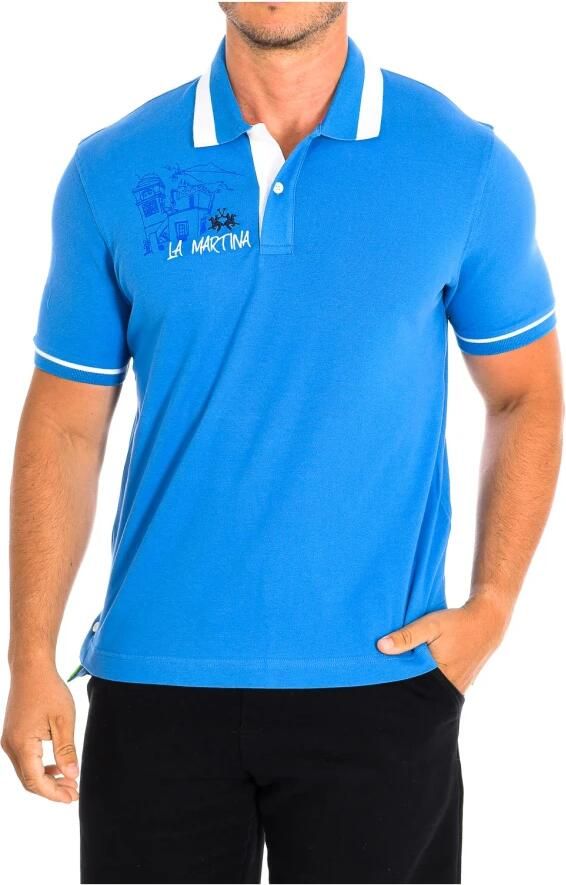 LA MARTINA Blauw-Wit Kortemouw Polo Shirt Blue Heren - Foto 3
