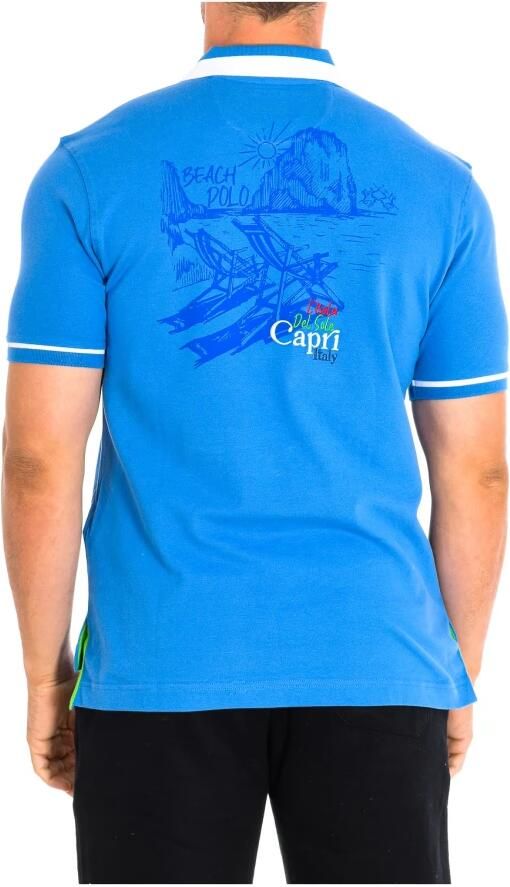 LA MARTINA Blauw-Wit Kortemouw Polo Shirt Blue Heren - Foto 2