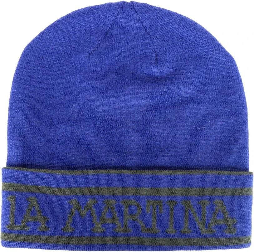 LA MARTINA Blauwe Logo Print Acryl Cap Blue Heren