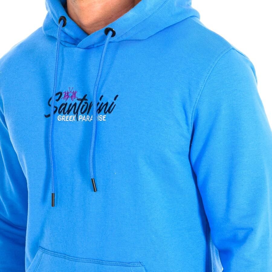 LA MARTINA Blauwe hoodie met geborduurd logo Blue Heren
