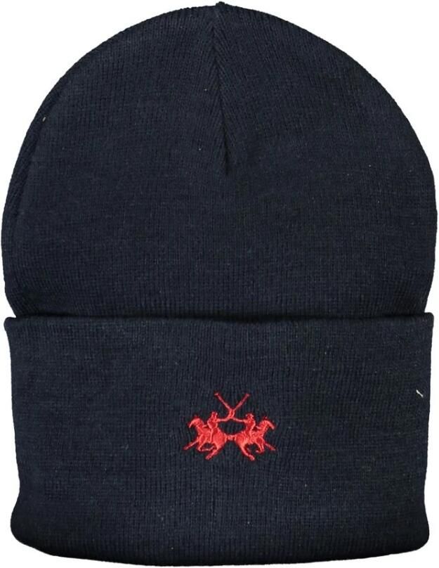 LA MARTINA Blauwe Polyester Hoed met Geborduurd Logo Blue Heren