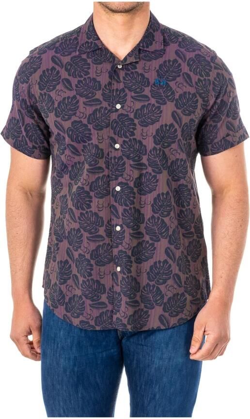 LA MARTINA Bloemenprint korte mouw overhemd Purple Heren - Foto 3