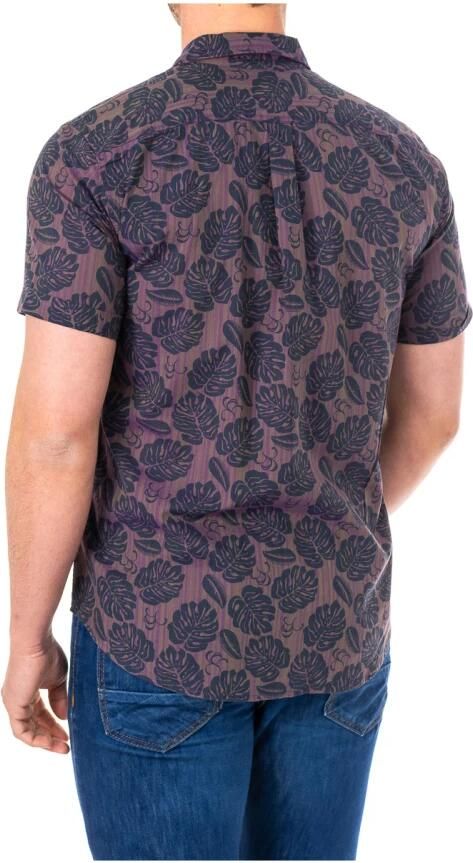 LA MARTINA Bloemenprint korte mouw overhemd Purple Heren - Foto 2