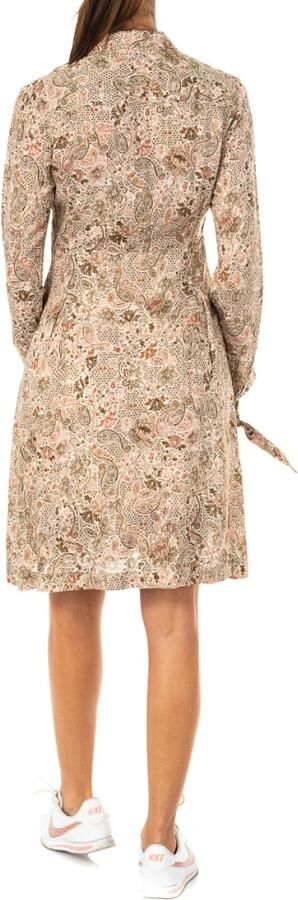 LA MARTINA Bruine Jurk met Lange Mouwen en Reverskraag Multicolor Dames - Foto 2