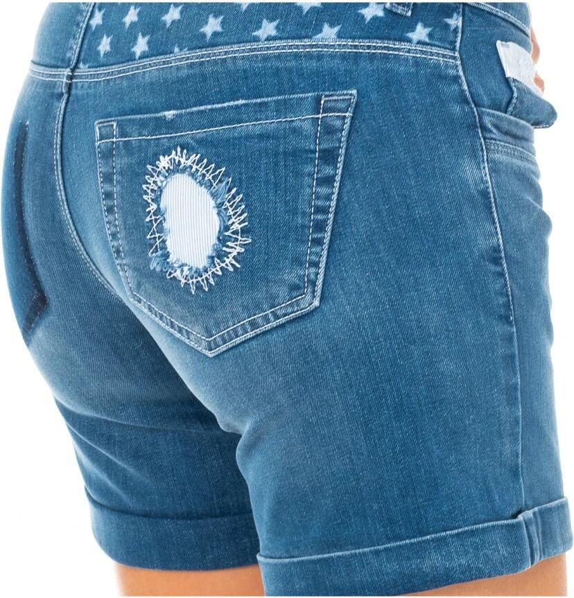 LA MARTINA Denim Shorts met Geborduurd Ontwerp Blue Dames