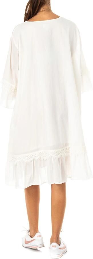 LA MARTINA Elastische 3 4 Mouw Jurk White Dames - Foto 2