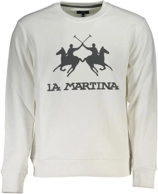 LA MARTINA Elegant sweatshirt met lange mouwen en ronde hals White Heren