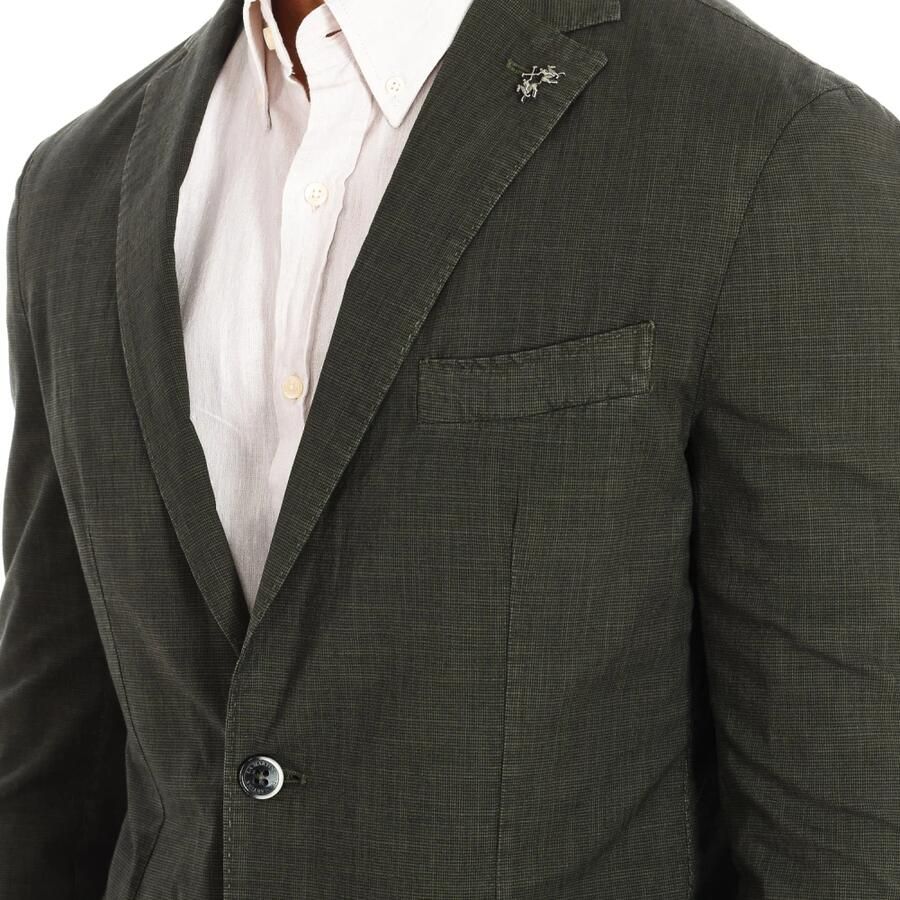 LA MARTINA Donkergroene Americana Jas met Lange Mouwen Green Heren