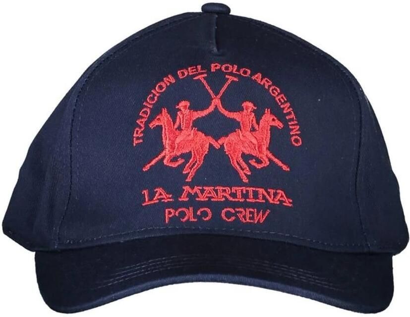 LA MARTINA Geborduurde katoenen pet met logodetails Blue Heren