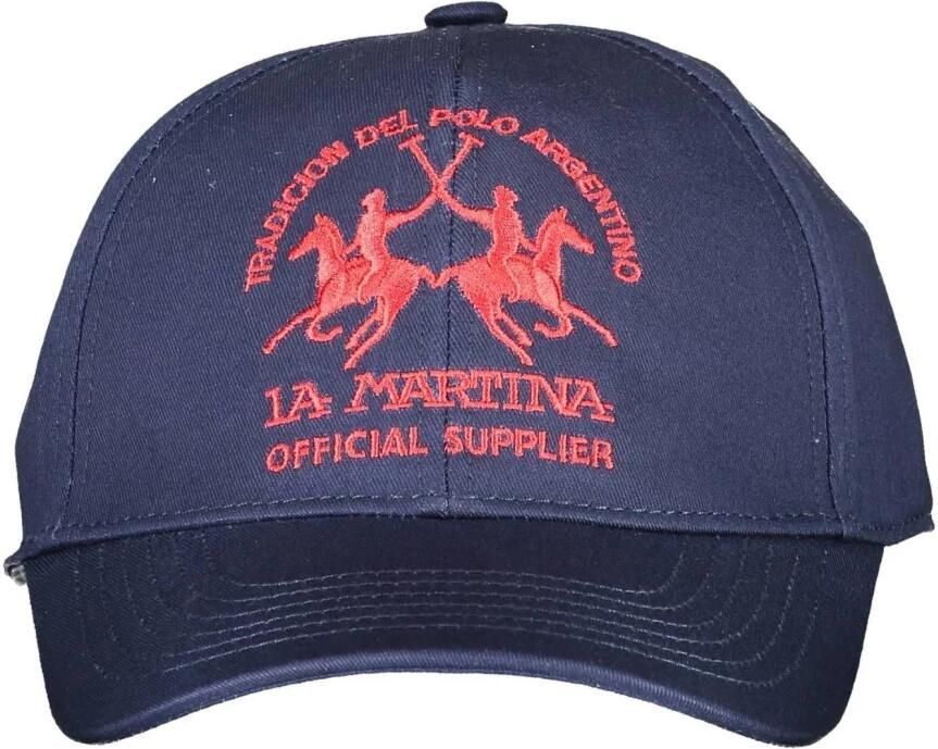 LA MARTINA Elegante Geborduurde Katoenen Zonnehoed Blue Heren - Foto 3