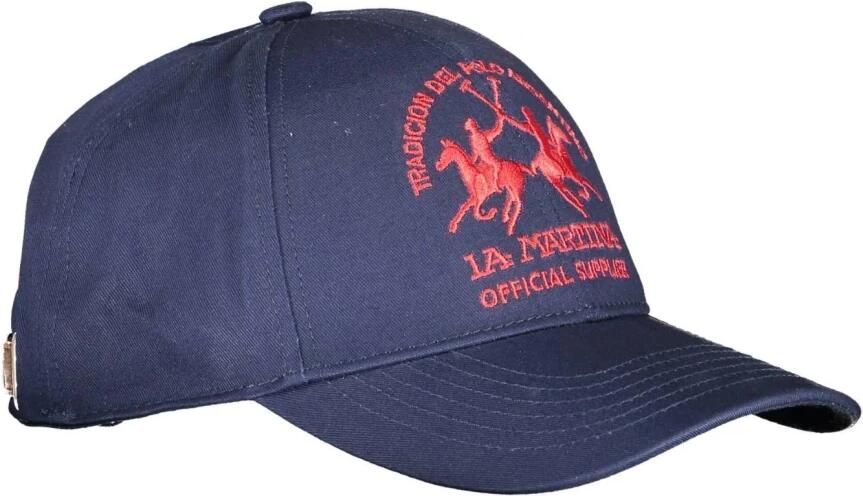 LA MARTINA Elegante Geborduurde Katoenen Zonnehoed Blue Heren - Foto 2