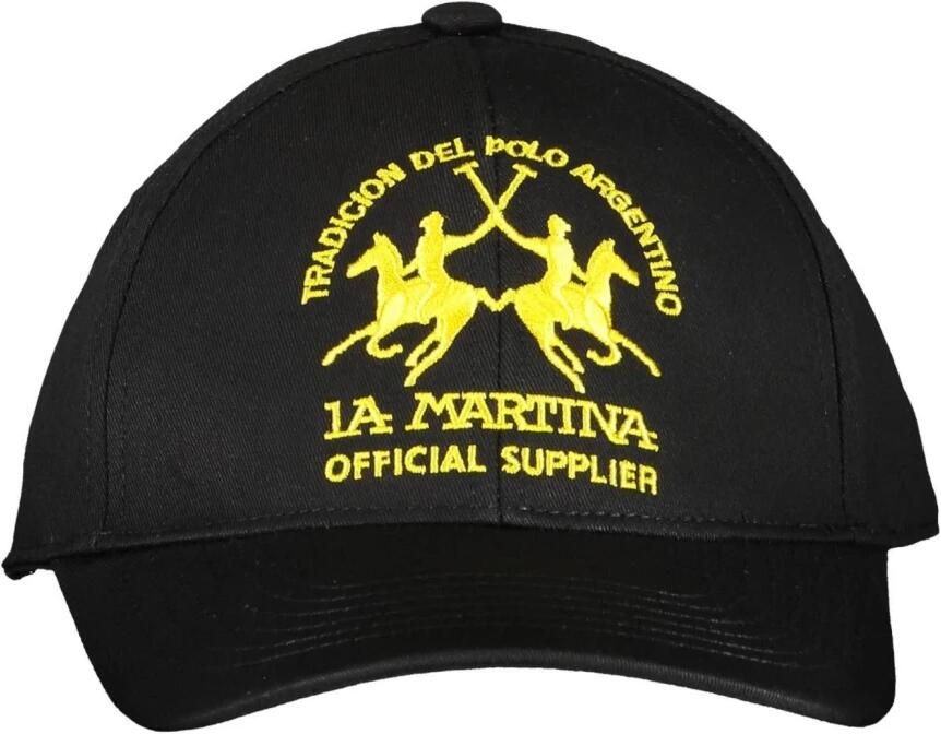 LA MARTINA Elegante geborduurde zonneklep hoed Black Heren - Foto 3