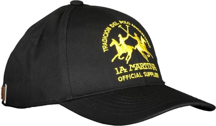 LA MARTINA Elegante geborduurde zonneklep hoed Black Heren - Foto 2