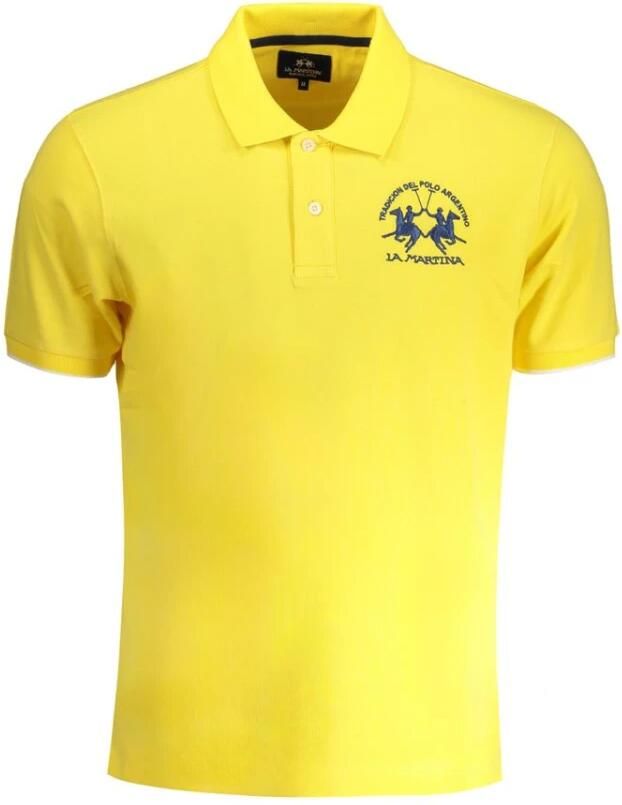 LA MARTINA Geel Katoenen Poloshirt met Korte Mouwen Yellow Heren