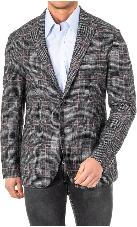 LA MARTINA Geruite Americana-jas met lange mouwen Black Heren - Foto 3