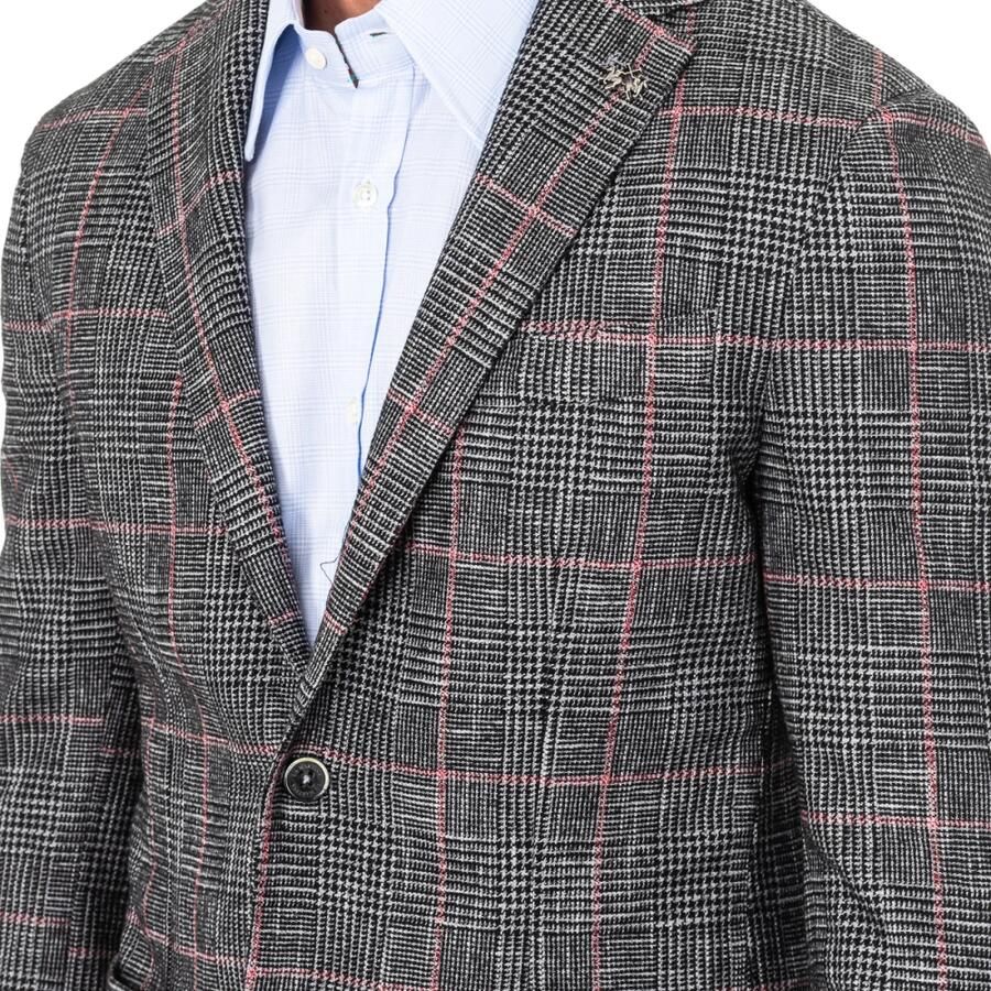 LA MARTINA Geruite Americana-jas met lange mouwen Black Heren