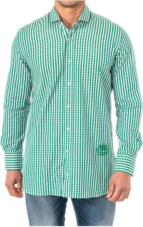 LA MARTINA Geruite lange mouwen overhemd Green Heren - Foto 3