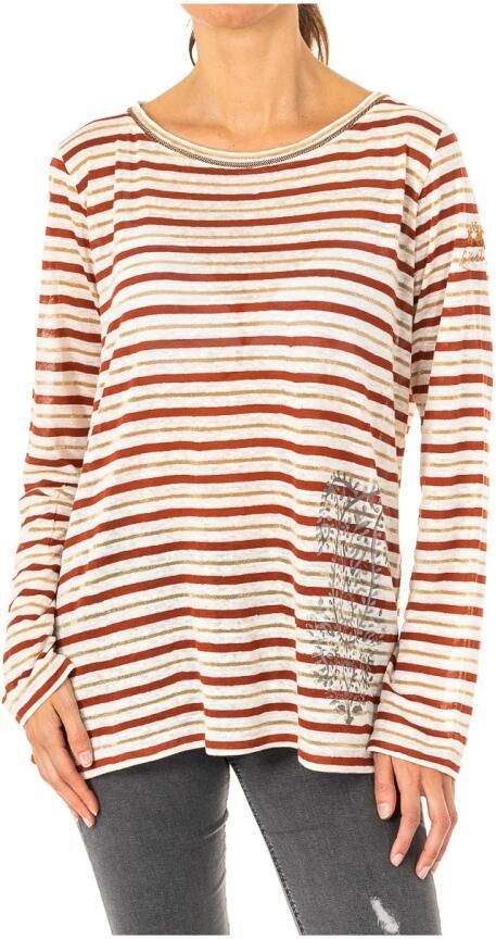 LA MARTINA Gestreept T-shirt met lange mouwen Multicolor Dames - Foto 3