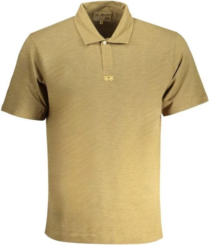 LA MARTINA Korte Mouw Polo Shirt Groen Geborduurd Logo Green Heren