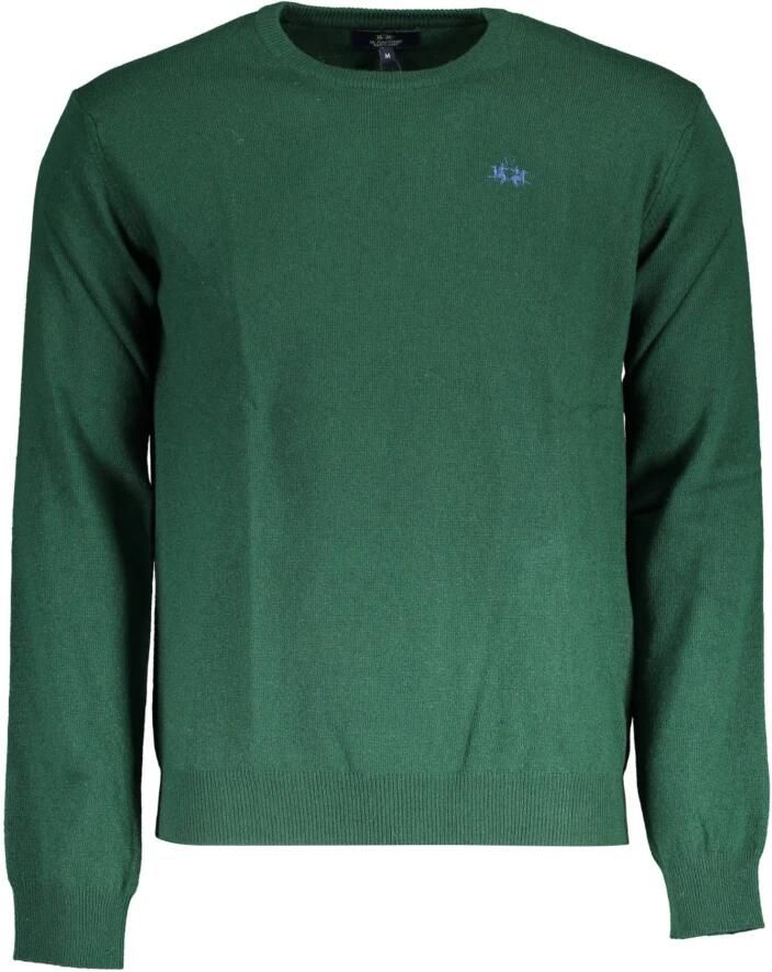 LA MARTINA Groene Wollen Trui met Borduursel Green Heren