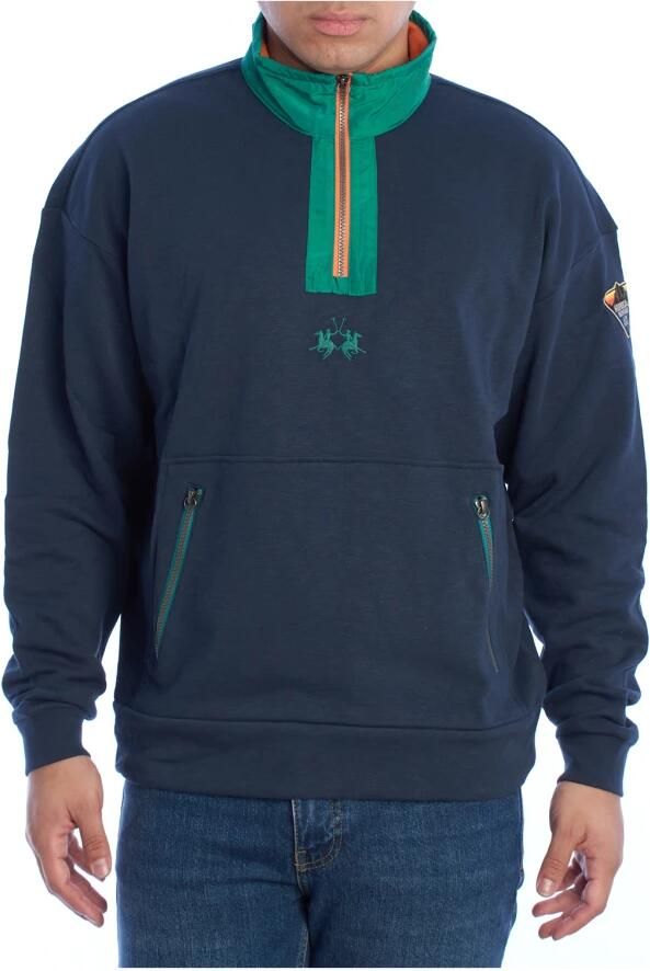 LA MARTINA Hoge hals rits sweatshirt Blue Heren - Foto 3
