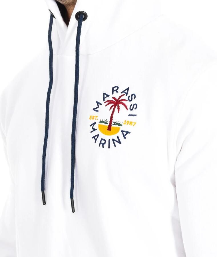 LA MARTINA Hoodie met geborduurd logo White Heren