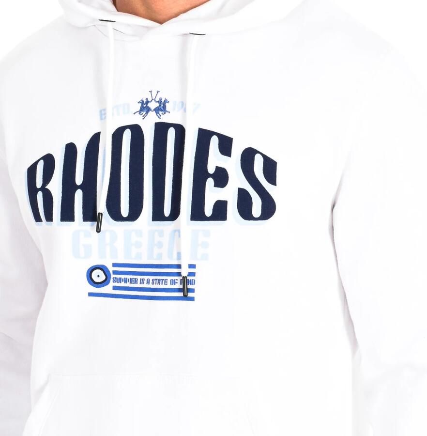 LA MARTINA Hoodie met geborduurd logo White Heren