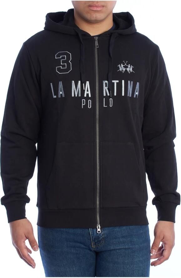 LA MARTINA Diagon Nero Full Zip Sweatshirt Black Heren - Foto 4