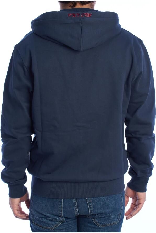 LA MARTINA Katoenen Hoodie met Volledige Rits en Logo Blue Heren - Foto 2