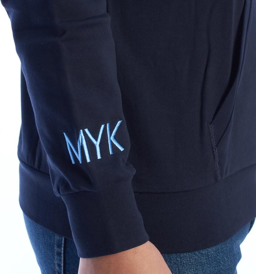 LA MARTINA Hoodie met rits en unieke graphics Blue Heren