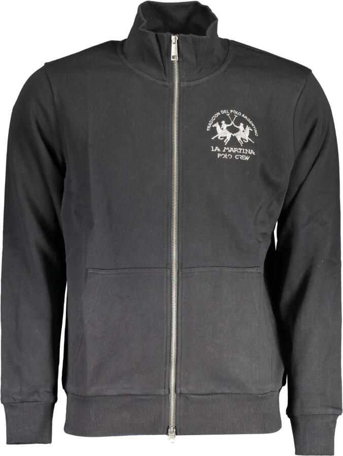 LA MARTINA Stijlvolle Sweatshirt met rits van katoenmix Black Heren