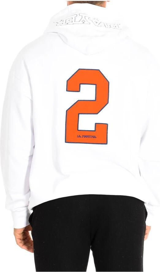 LA MARTINA Hoodie met geborduurd logo Orange White Blue Heren - Foto 6