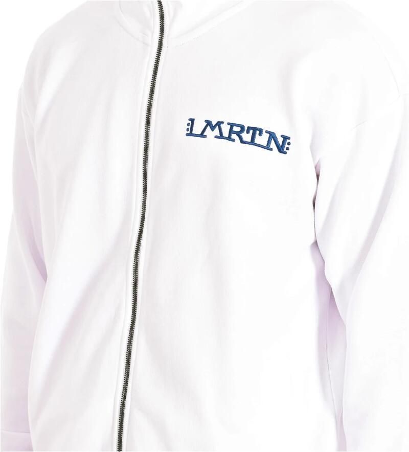 LA MARTINA Witte Hoodie met Ritssluiting White Heren