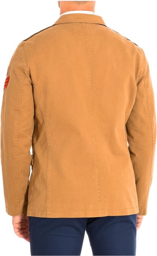 LA MARTINA Bruine Lange Mouw Jas Brown Heren - Foto 2