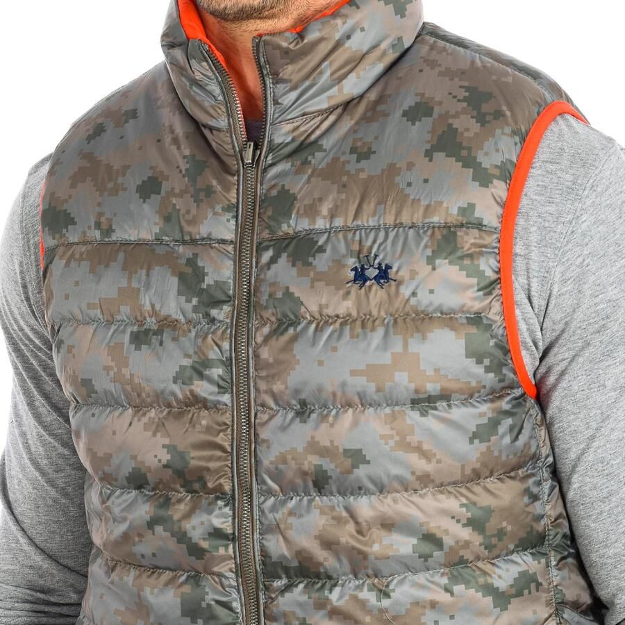 LA MARTINA Gewatteerd mouwloos jack Gray Heren