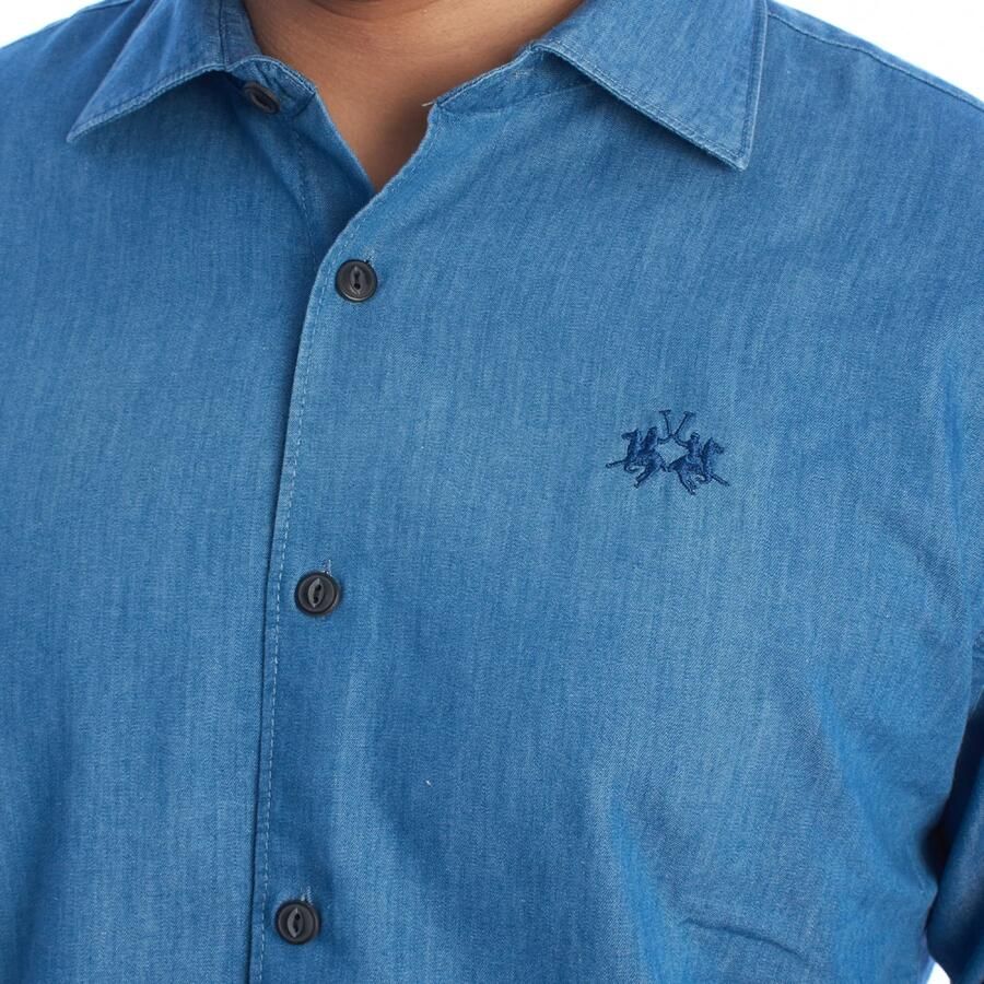 LA MARTINA Klassiek Denim Overhemd voor Mannen Blue Heren