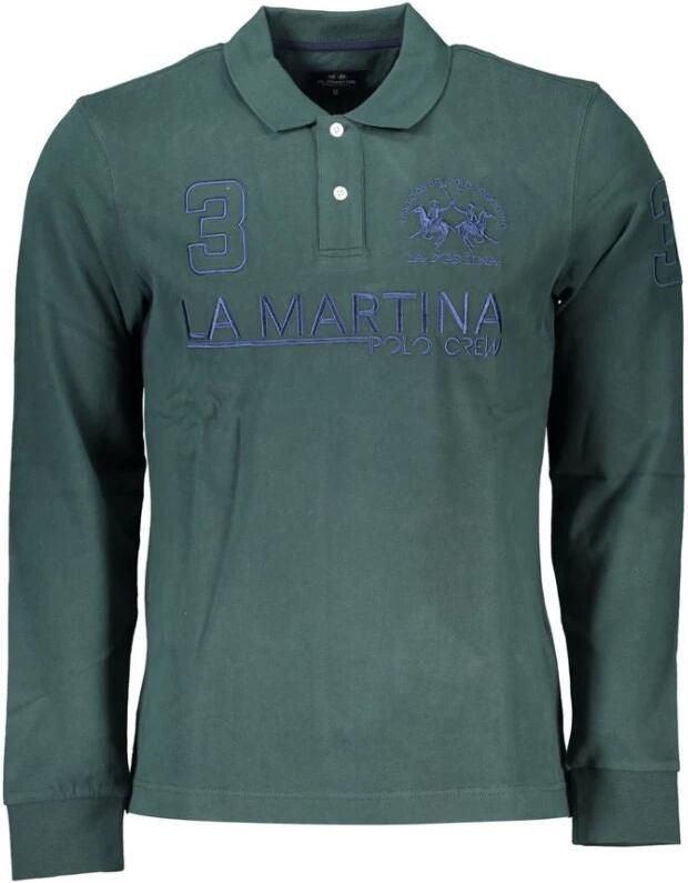 LA MARTINA Klassiek groen poloshirt met borduurwerk Green Heren