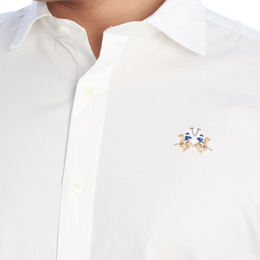 LA MARTINA Klassiek Heren Overhemd Lange Mouw White Heren