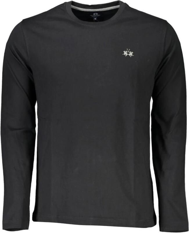 LA MARTINA Klassiek T-shirt met elegant borduurwerk Black Heren