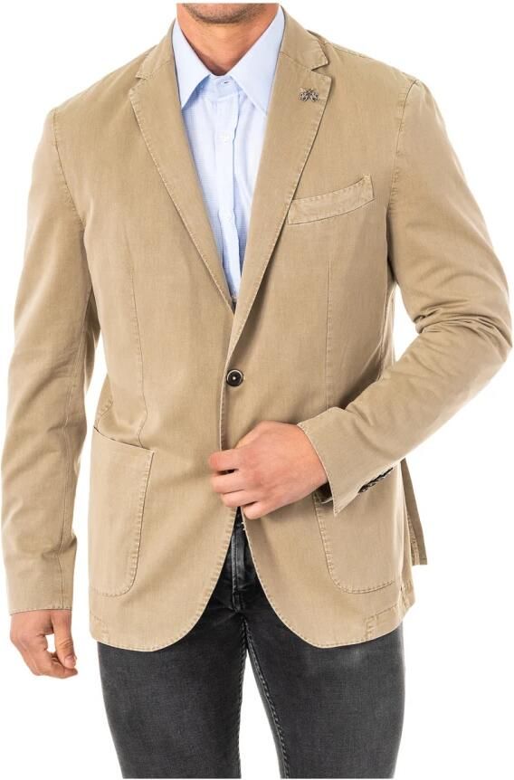 LA MARTINA Klassieke lange mouw reversblazer Beige Heren - Foto 3