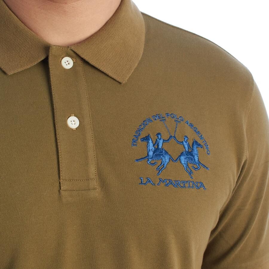 LA MARTINA Groene Polo Met Korte Mouwen Geborduurd Logo Green Heren - Foto 3