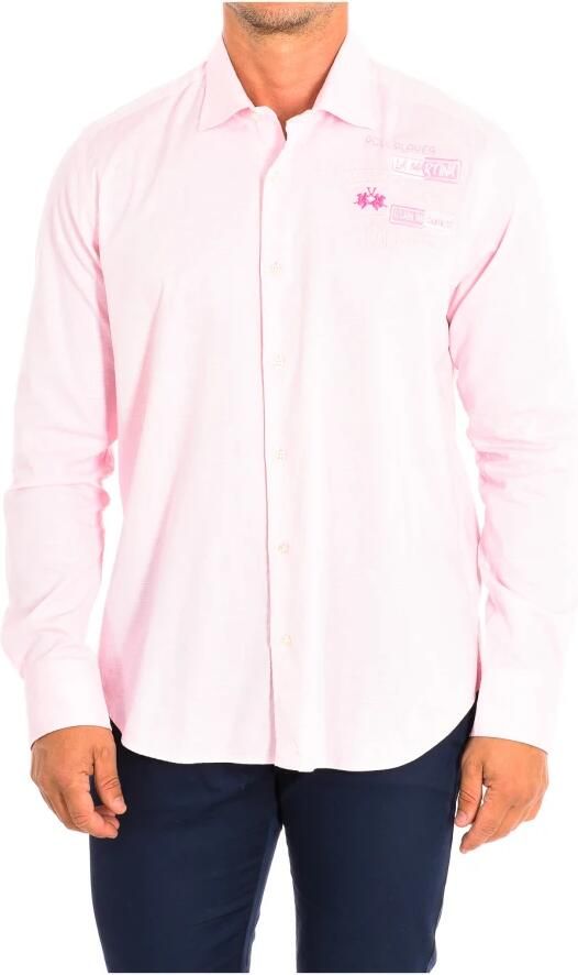 LA MARTINA Klassieke pasvorm lange mouwen shirt Pink Heren - Foto 3