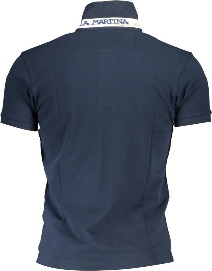 LA MARTINA Elegant Blauw Slim-Fit Polo met Contrasterende Details Blue Heren - Foto 2