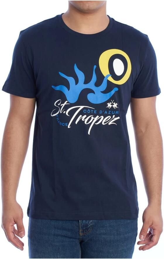 LA MARTINA Korte Mouw Navy T-shirt Blue Heren