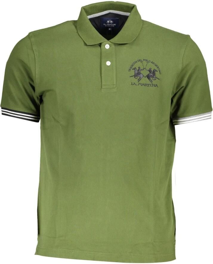 LA MARTINA Polo Shirt met Slim Fit en Contrasterende Details Green Heren