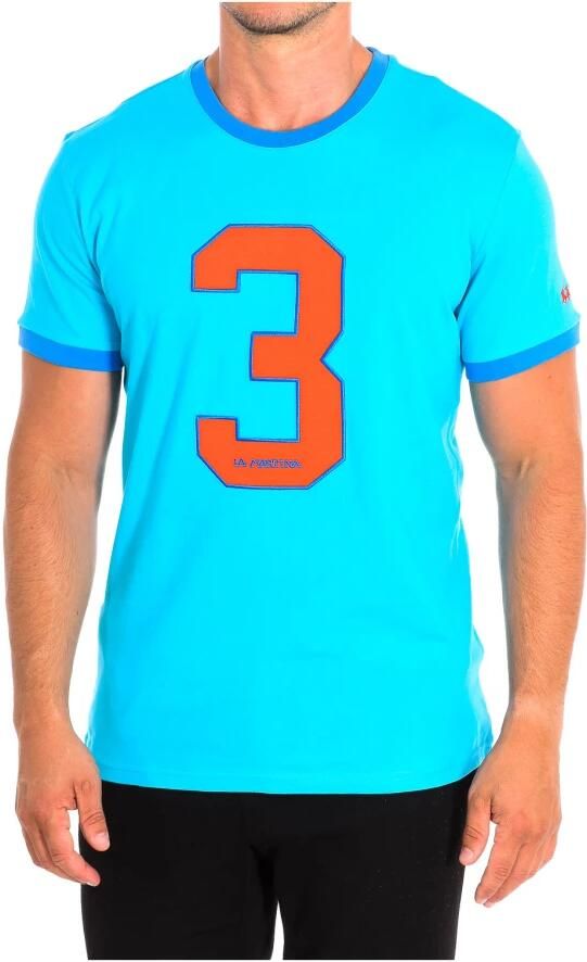 LA MARTINA Korte Mouw T-shirt in Wit-Geel Blue Heren - Foto 3