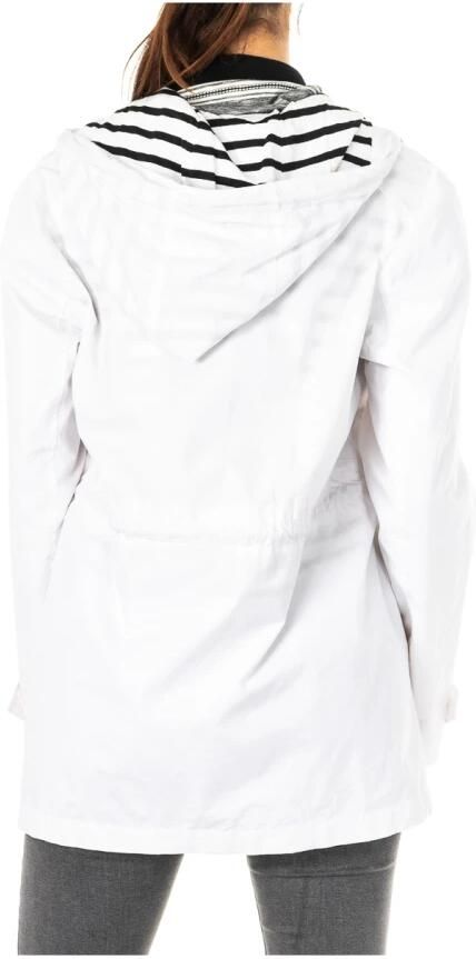 LA MARTINA Lange Mouw Jas Wit Vaste Capuchon Ritssluiting en Knoopsluiting White Dames - Foto 2